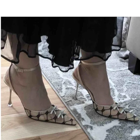 NWT SOLD OUT MACH & MACH Matilda Ankle Strap Pointed Toe Pump 38.5 - Picture 9 of 15